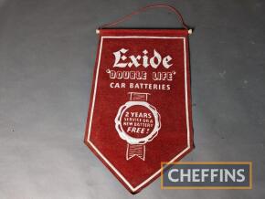 Exide Double Life Car Batteries wall hanging promotional flag