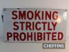 Smoking Strictly Prohibited single sided enamel sign, 19x10ins