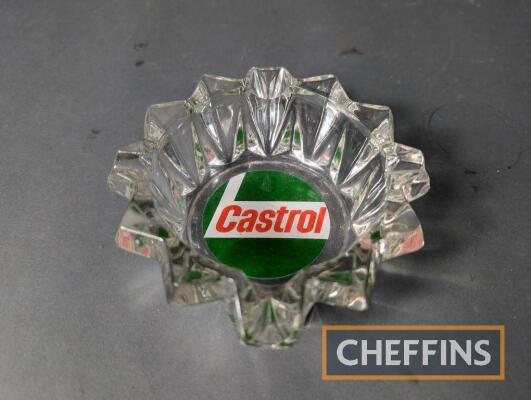 Castrol cut glass promotional ashtray