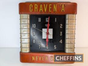 Craven 'A' Never Vary wall mounted mains powered clock, 14.5x13ins