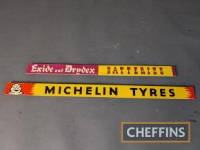 Michelin Tyres t/w Exide and Drydex Batteries shelf edge strips