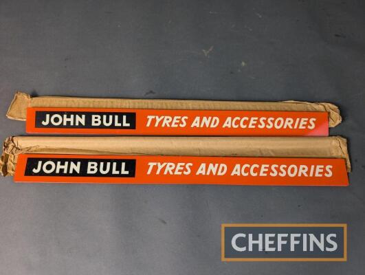 Pr. John Bull Tyre And Accessories shelf edge strips, appearing to be N.O.S