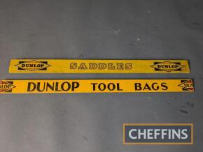 2no. Dunlop shelf edge strips, saddles and tool bags