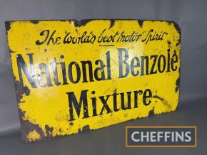 National Benzole Mixture, The World's Best Motor Spirit single sided enamel sign, c40x24ins