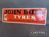 John Bull Tyres single sided printed aluminium sign marked Franco SW1, c36x12ins - 2