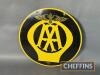 AA, a double sided circular enamel sign marked Franco SW1 depicting AA Car Grille Badge, c18ins - 2