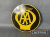 AA, a double sided circular enamel sign marked Franco SW1 depicting AA Car Grille Badge, c18ins - 3