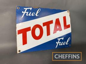 Total Fuel single sided enamel sign, c20x15ins