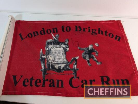 London to Brighton Veteran Car Run flag ,18.5x11.5ins on pole (37ins long)