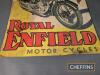 Royal Enfield Motorcycles 'Recommends Itself' dealer advertising poster mounted to hardboard, 29x19.5ins - 5