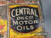 Central Motor Oils Oil Co printed tin sign, an early and extremely uncommon survivor, 19x14.5ins - 3