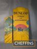 Dunlop Tyres and Accessories painted pictorial plyboard sign c/w one wing, stands 55ins tall - 2