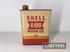 Shell X-100 Motor Oil tin with cap - 2