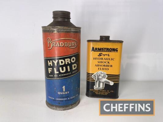 Bradbury quart oil tin t/w Armstrong Super oil tin