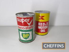 Redex Motor Oil can t/w BP Super Visco-Static oil can