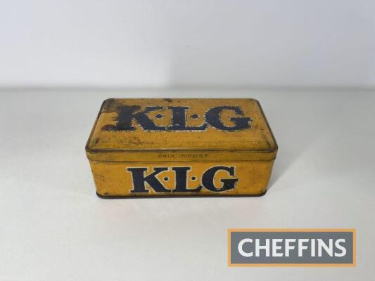 KLG spark plugs tin box