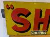 Shell' single sided enamel sign, some restoration, 53.5x18ins - 2