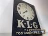 KLG spark plugs Too Good To Miss wall clock by Smiths Electric c.14x10.5ins - 2