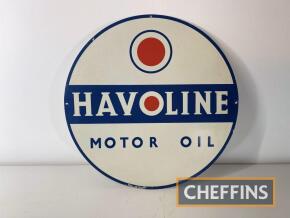 Havoline Motor Oil printed aluminium circular sign c.15ins diameter