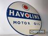 Havoline Motor Oil printed aluminium circular sign c.15ins diameter - 2