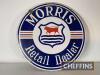 Morris Retail Dealer Sales & Service circular double sided enamel sign with uncommon hanging section c.28.5ins diameter plus hanging section - 3