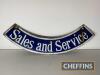 Morris Retail Dealer Sales & Service circular double sided enamel sign with uncommon hanging section c.28.5ins diameter plus hanging section - 6