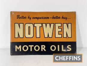 Notwen Motor Oils single sided tin sign c.14.5x9.5ins