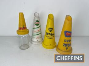 4no. plastic oil bottle funnels