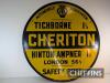 AA Cheriton, Tichborne, Hinton Ampner, London circular single sided enamel sign, 30ins diameter