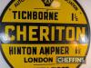 AA Cheriton, Tichborne, Hinton Ampner, London circular single sided enamel sign, 30ins diameter - 2