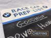 BMW Car Prep List and lap charts, recreated for Goodwood Revival - 3