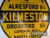 AA Kilmeston, Alresford, Droxford, London, circular single sided enamel sign, 30ins diameter - 4