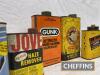 Qty automotive fuel and fluid cans to inc' National, Silver Knight, Gunk etc - 3