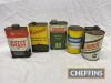 Qty automotive oil and fluid cans to inc' Castrol, Duckhams, Gulf - 3