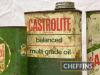 Castrol, qty of oil and fluid cans to inc' Castrol XS, Castrolite etc - 3