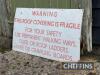 Warning This Roof Covering Is Fragile single sided enamel sign - 3