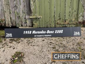 1958 Mercedes-Benz 220S St Mary's Trophy Goodwood paddock board