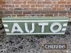 Auto, a metal garage sign using original lettering but with re-purposed back - 4