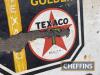 Texaco Motor Oil pictorial single sided enamel sign, a very rare find in the UK, 30x19.5ins - 4