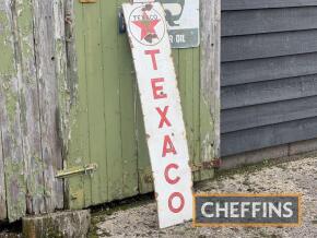 Texaco, single sided vertical enamel sign, seldom found within the UK, 55x12ins