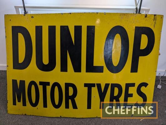 Dunlop Motor Tyres single sided enamel sign, 6x4ft