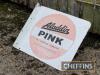 Aladdin Pink Genie double sided flanged enamel sign - 3