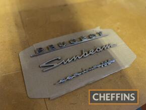 Peugeot, Sunbeam, Corvair 700 car badges