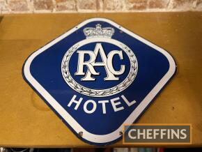 RAC Hotel double sided enamel sign of diamond for,, 18x18ins