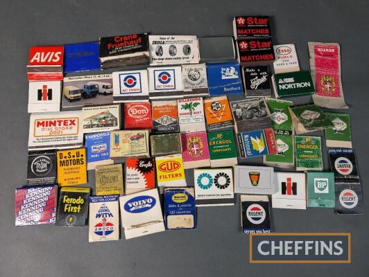 Qty matchbooks from petrol, oil, tractor and automotive manufacturers