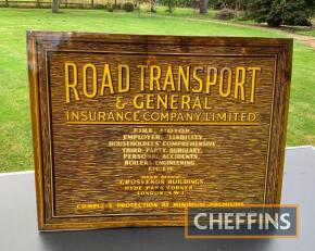 Road Transport & General Insurance celluloid / tin sign