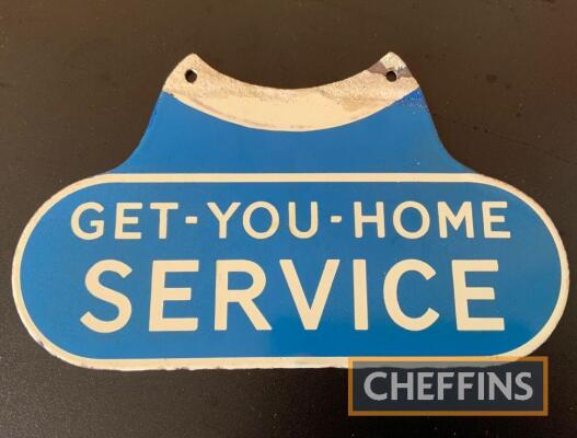 RAC 'Get You Home Service' double sided enamel sign