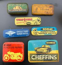 Romac and other puncture repair outfit tins