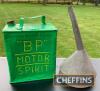 BP Motor Spirit 2gallon petrol can t/w galvanised funnel - 2