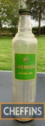 BP Energol Motor Oil glass quart bottle with cap